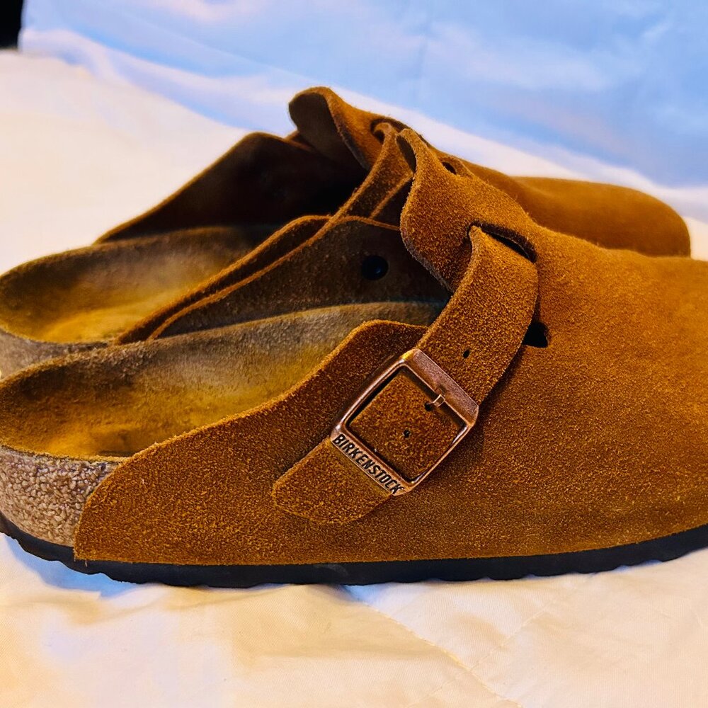 Birkenstock Boston Soft Footbed Clogs – Mink Suede – Size 39 – Like New